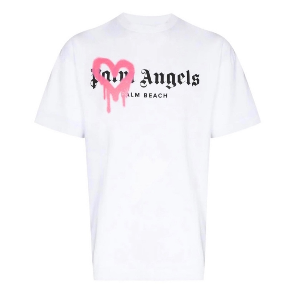 Palm Angels Palm Beach Heart Sprayed Logo T-Shirt